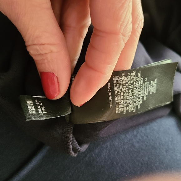 TED BAKER Navy Crewneck Flutter Asymmetrical Split  Long Sleeve Knit Top 1/XS - Picture 6 of 7